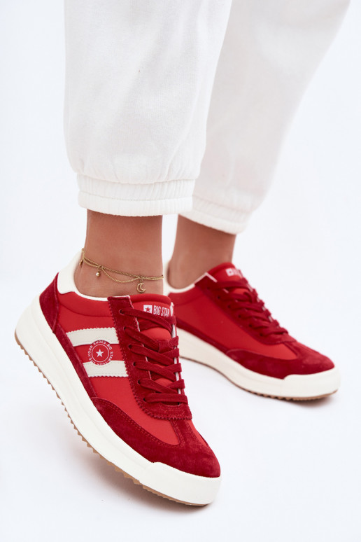 Sneakers modeļa apavi Sieviešu Big Star TT274158 sarkanas krāsas