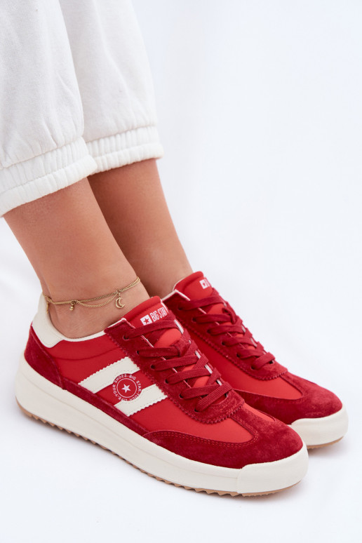 Sneakers modeļa apavi Sieviešu Big Star TT274158 sarkanas krāsas
