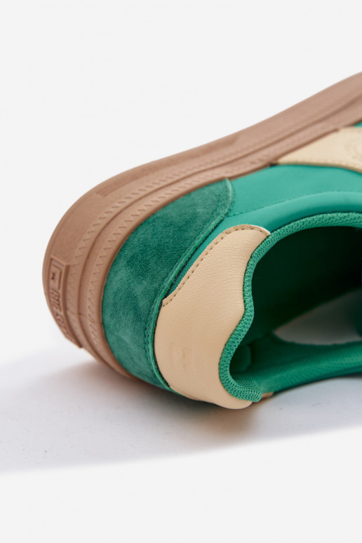 zamšādas Sneakers modeļa apavi Sieviešu Big Star TT274163 Zaļas krāsas