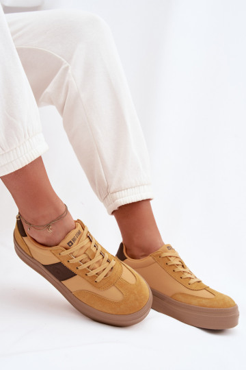 zamšādas Sneakers modeļa apavi Sieviešu Big Star TT274166 Dzelteni