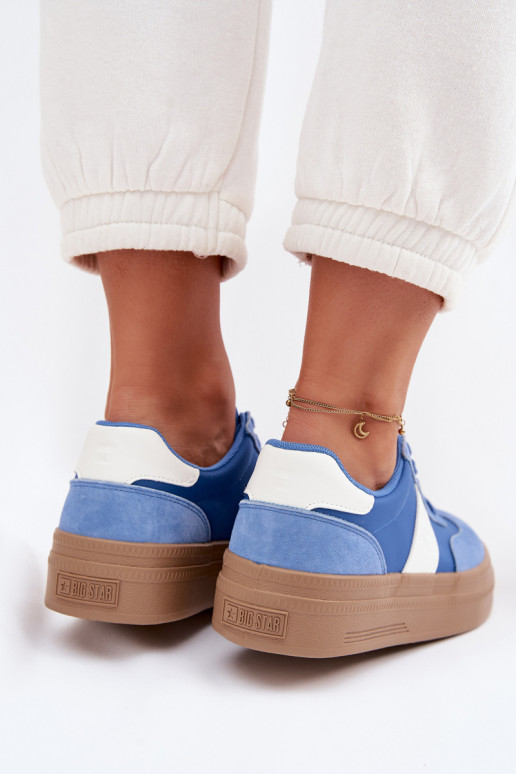 zamšādas Sneakers modeļa apavi Sieviešu Big Star TT274165 Zilas krāsas