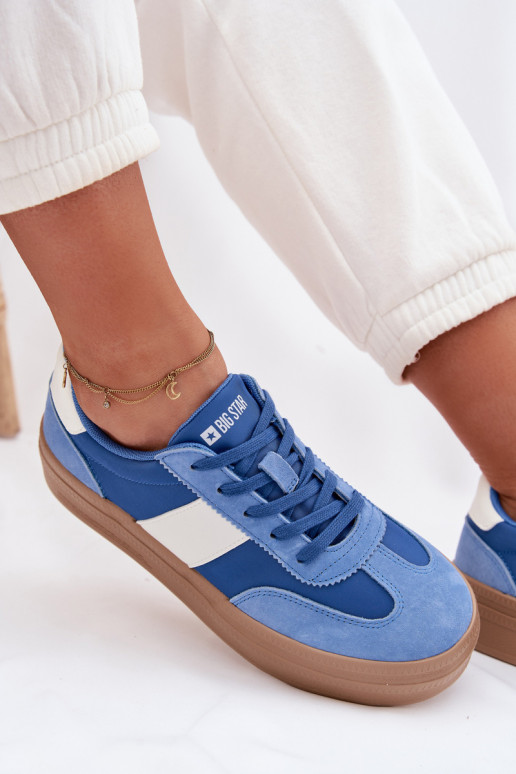 zamšādas Sneakers modeļa apavi Sieviešu Big Star TT274165 Zilas krāsas