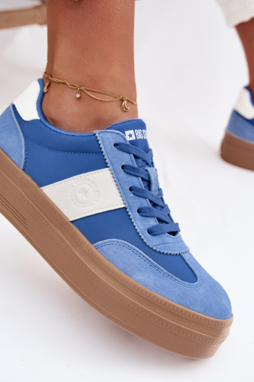 zamšādas Sneakers modeļa apavi Sieviešu Big Star TT274165 Zilas krāsas