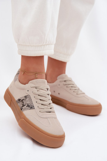 Sneakers modeļa apavi Sieviešu Ze INstaInkami Čūskas āda Big Star TT274299 Pelēkas krāsas 2