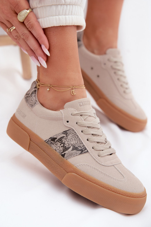 Sneakers modeļa apavi Sieviešu Ze INstaInkami Čūskas āda Big Star TT274299 Pelēkas krāsas