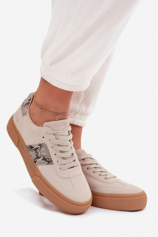 Sneakers modeļa apavi Sieviešu Ze INstaInkami Čūskas āda Big Star TT274299 Pelēkas krāsas