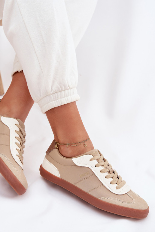 Sneakers modeļa apavi Sieviešu Big Star TT274420 smilšu krāsas