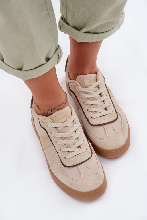 Sneakers modeļa apavi Sieviešu Big Star TT274174 smilšu krāsas