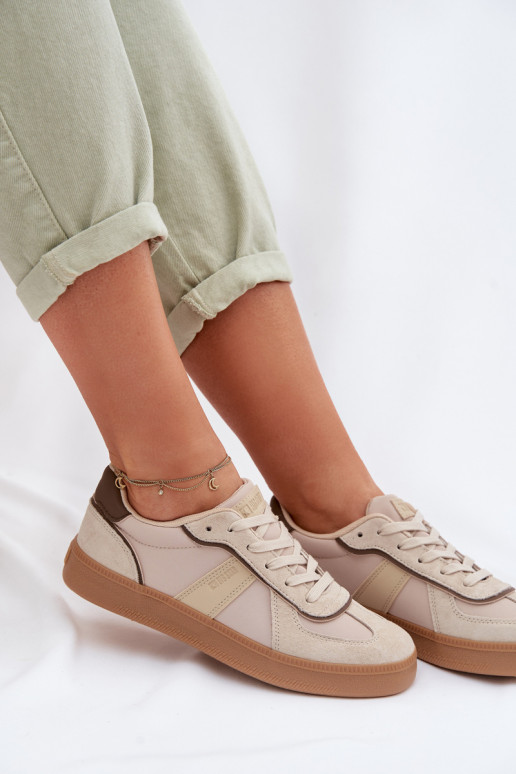 Sneakers modeļa apavi Sieviešu Big Star TT274174 smilšu krāsas