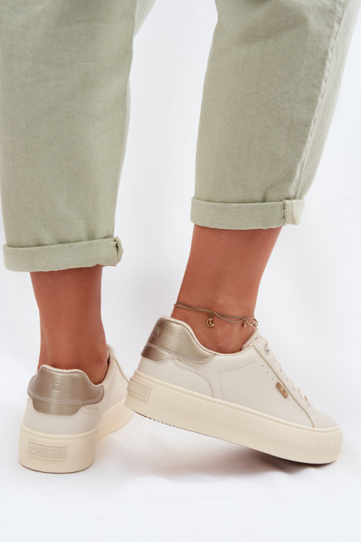 Sneakers modeļa apavi ar platformu Big Star TT274806 smilšu krāsas