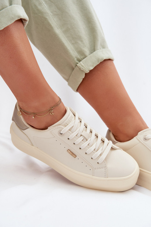 Sneakers modeļa apavi ar platformu Big Star TT274806 smilšu krāsas