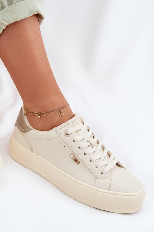 Sneakers modeļa apavi ar platformu Big Star TT274806 smilšu krāsas