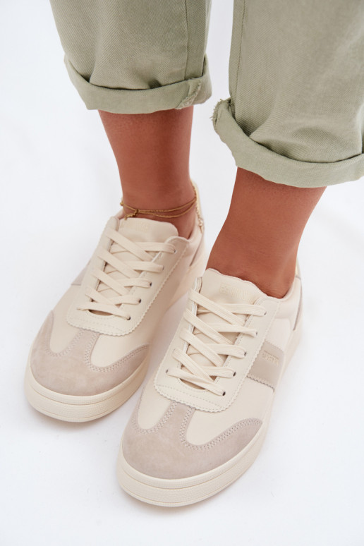Sneakers modeļa apavi Sieviešu Big Star TT274155 smilšu krāsas