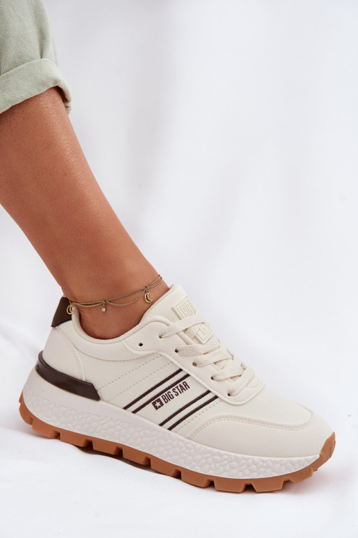 Sneakers modeļa apavi Sieviešu ar platformu Big Star TT274881 Hi-Poly System smilšu krāsas