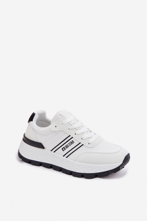 Sneakers modeļa apavi Sieviešu ar platformu Big Star TT274882 Hi-Poly System baltas krāsas