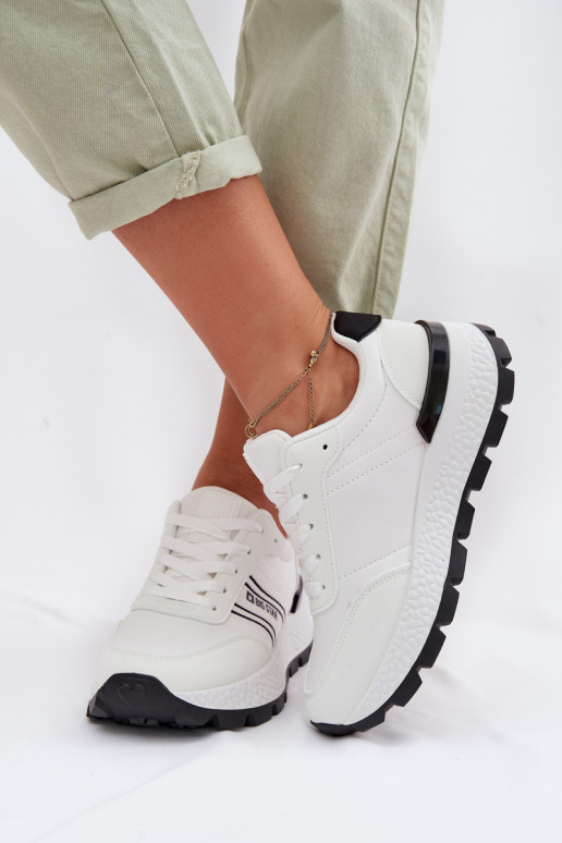Sneakers modeļa apavi Sieviešu ar platformu Big Star TT274882 Hi-Poly System baltas krāsas
