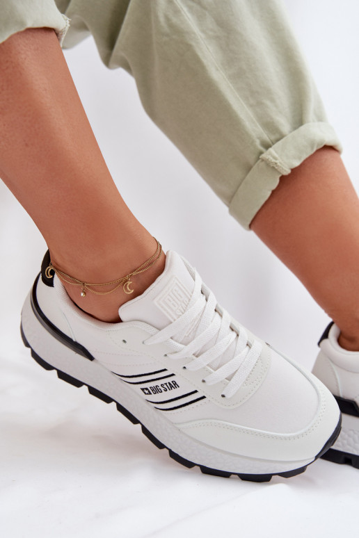 Sneakers modeļa apavi Sieviešu ar platformu Big Star TT274882 Hi-Poly System baltas krāsas