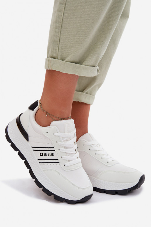 Sneakers modeļa apavi Sieviešu ar platformu Big Star TT274882 Hi-Poly System baltas krāsas