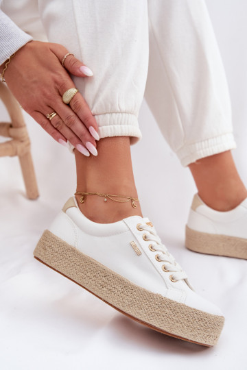 brīvā laika apavi Espadrilles ar platformu Big Star TT274349 baltas krāsas