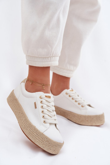brīvā laika apavi Espadrilles ar platformu Big Star TT274349 baltas krāsas 2