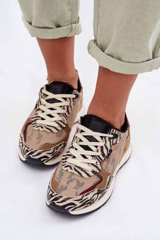 sporta apavi Sneakers modeļa apavi Sieviešu Rakstaina Big Star TT274333 smilšu krāsas