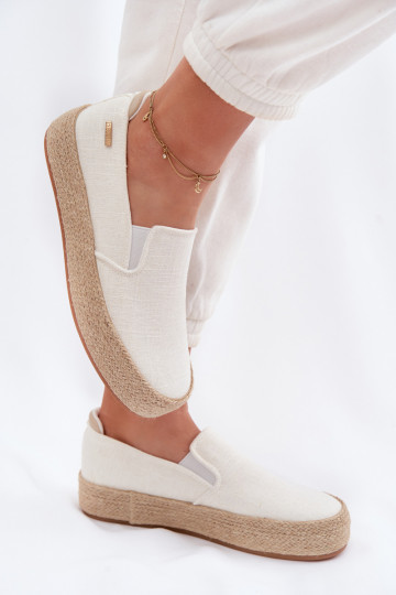Espadrilles ar platformu Big Star TT274090 ziloņu kaula krāsā