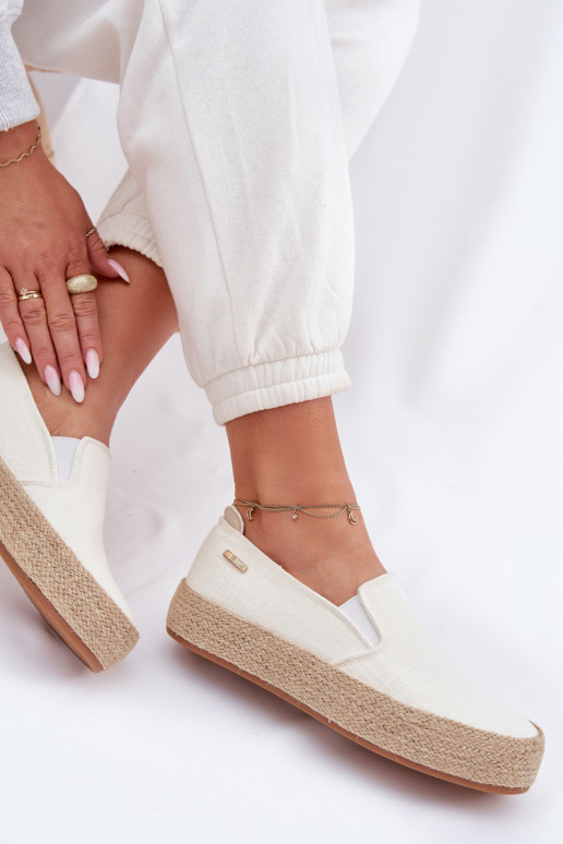 Espadrilles ar platformu Big Star TT274090 Ecru