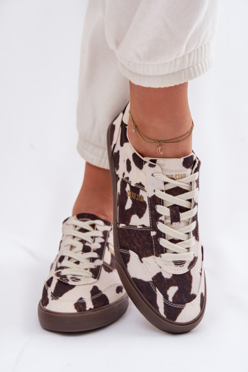 Sneakers modeļa apavi Sieviešu IN Łaty Big Star TT274369 Baltas-brūnas krāsas