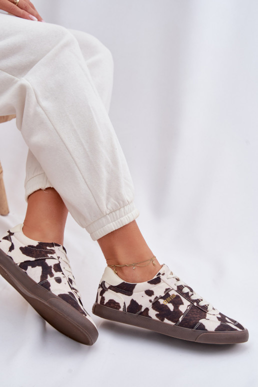 Sneakers modeļa apavi Sieviešu IN Łaty Big Star TT274369 Baltas-brūnas krāsas