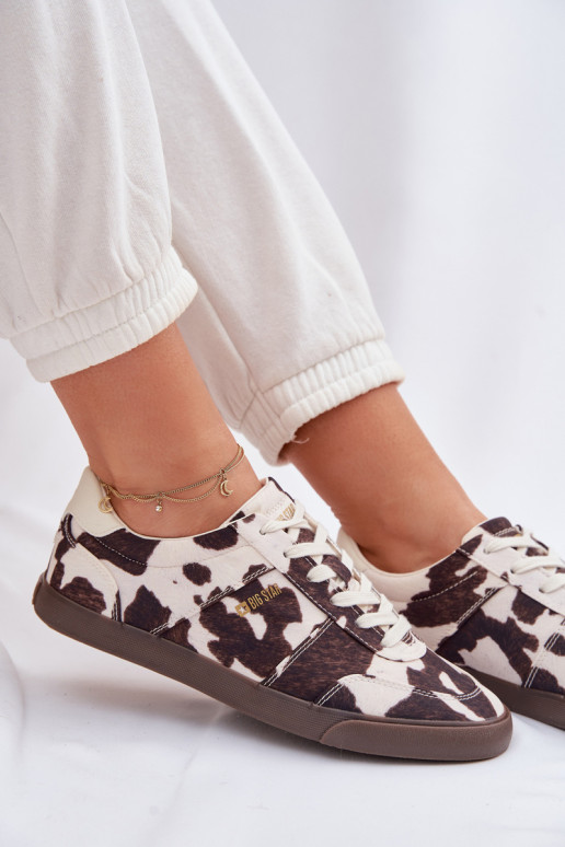 Sneakers modeļa apavi Sieviešu IN Łaty Big Star TT274369 Baltas-brūnas krāsas