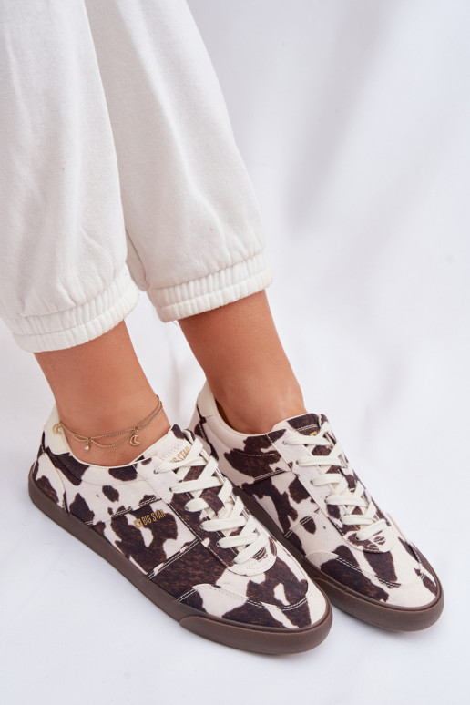 Sneakers modeļa apavi Sieviešu IN Łaty Big Star TT274369 Baltas-brūnas krāsas