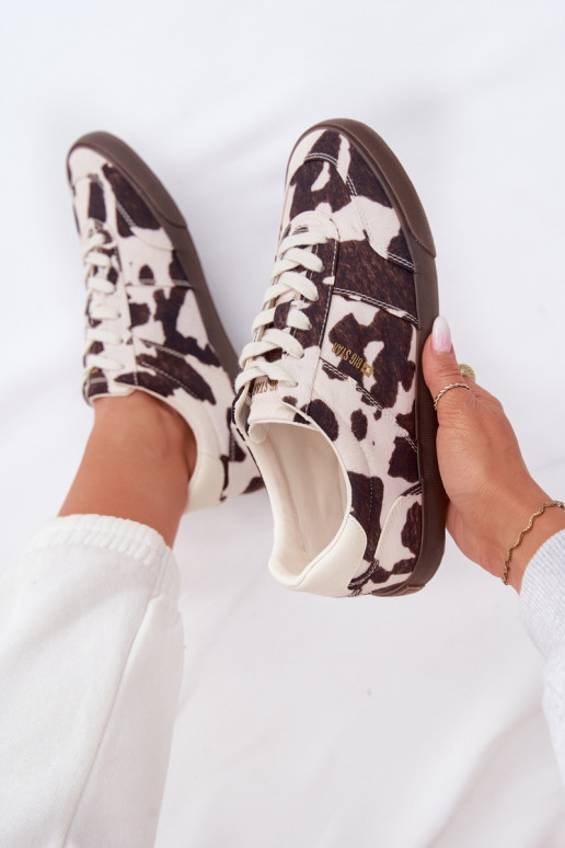 Sneakers modeļa apavi Sieviešu IN Łaty Big Star TT274369 Baltas-brūnas krāsas