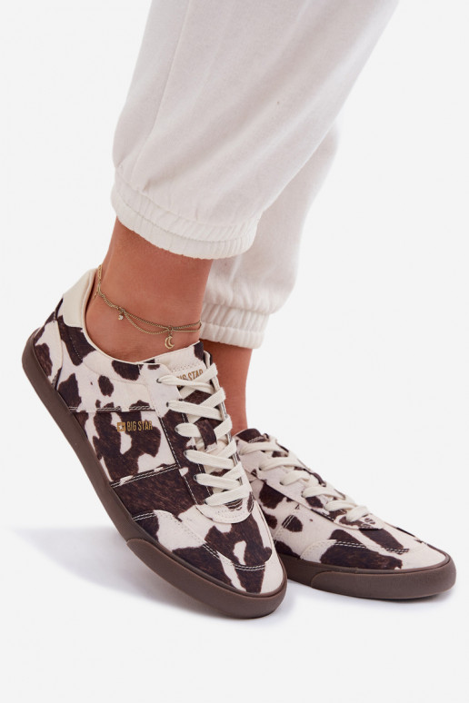 Sneakers modeļa apavi Sieviešu IN Łaty Big Star TT274369 Baltas-brūnas krāsas