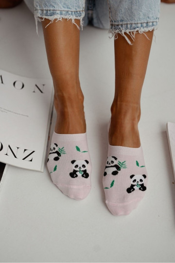 Mikropoliesteru sieviešu zeķes Panda Bear rozā krāsā