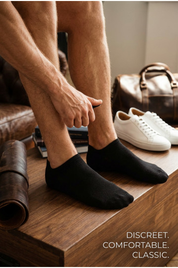 Vīriešu zeķes Stopki ULTRA CIENKIE melnas krāsas