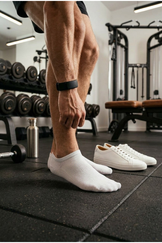 Vīriešu zeķes Stopki ULTRA CIENKIE baltas krāsas