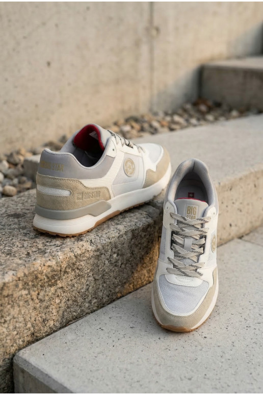 Sneakers modeļa apavi vīriešiem ar platformu Big Star TT174032 Baltas-Zilas krāsas