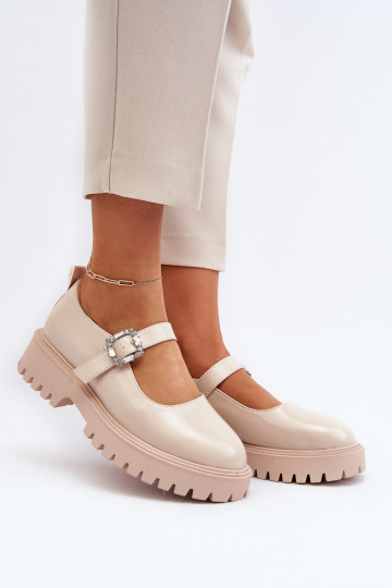 Sieviešu apavi dekorēti ar sprādzēm smilšu krāsas Lindnessa 2