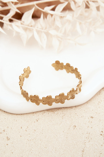 Aproce Sieviešu no nerūsējošā tērauda Ziedsuszki Zelta krāsas 2