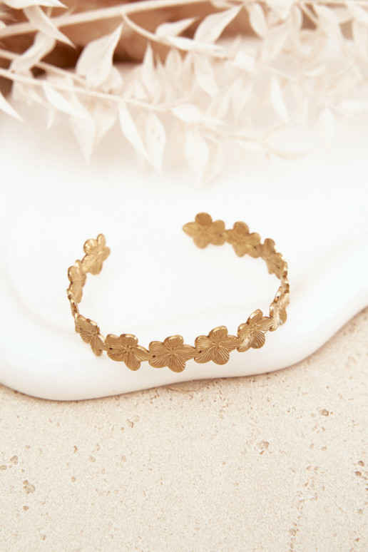 Aproce Sieviešu no nerūsējošā tērauda Ziedsuszki Zelta krāsas