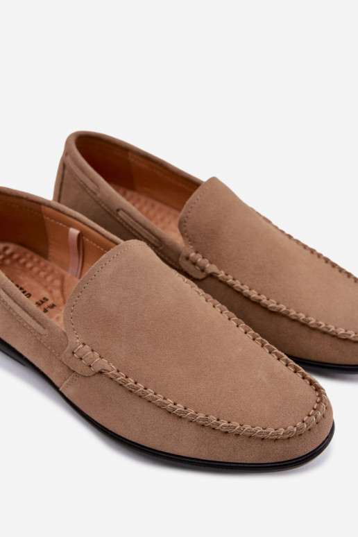 Mokasīni vīriešiemIeslēgtsturalnego zamšādasu Big Star TT174201 smilšu krāsas