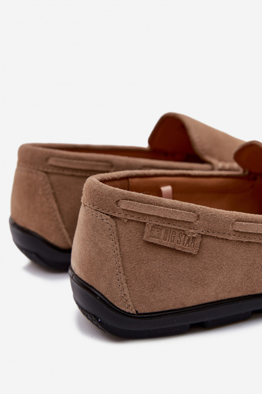 Mokasīni vīriešiemIeslēgtsturalnego zamšādasu Big Star TT174201 smilšu krāsas