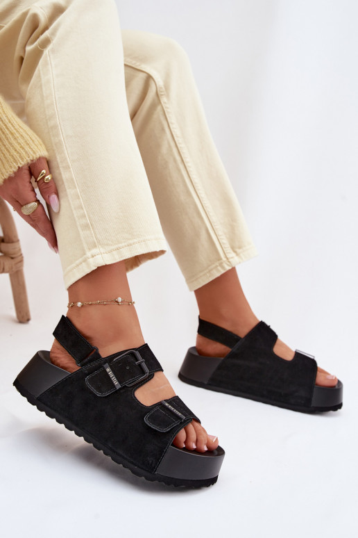 Zamšādas basenes ar platformu Big Star TT274237 melnas krāsas