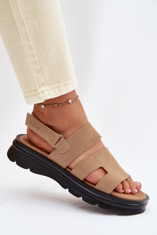 Sieviešu basenes zamšādas Big Star TT274482 smilšu krāsas