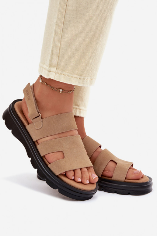 Sieviešu basenes zamšādas Big Star TT274482 smilšu krāsas