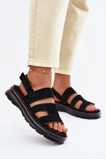 Sieviešu basenes zamšādas Big Star TT274484 melnas krāsas 2