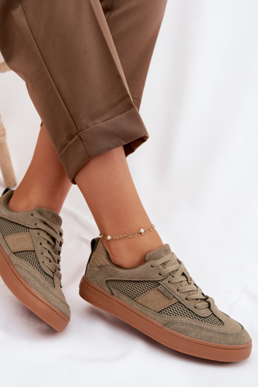 Sneakers modeļa apavi Sieviešu Big Star TT274761 Haki krāsas