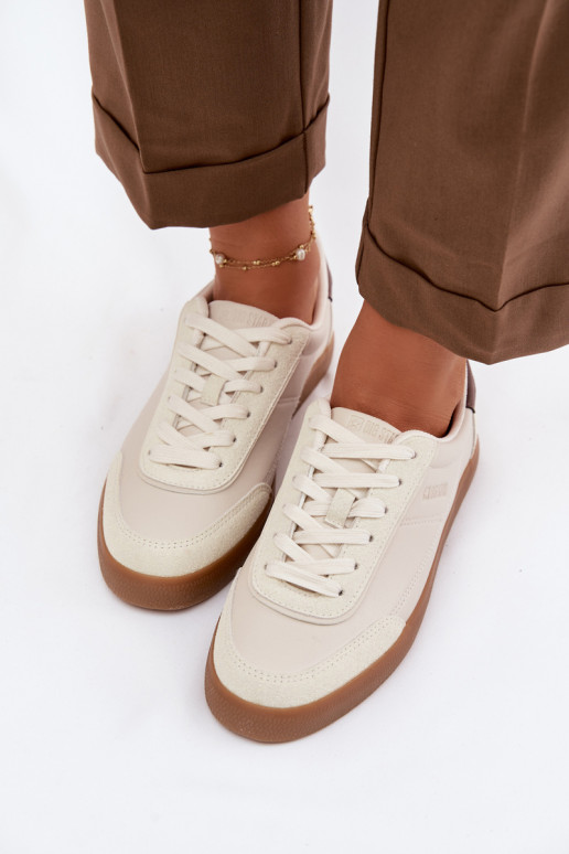 Sneakers modeļa apavi Sieviešu no eko ādas Big Star TT274311 Ziloņkaula krāsas