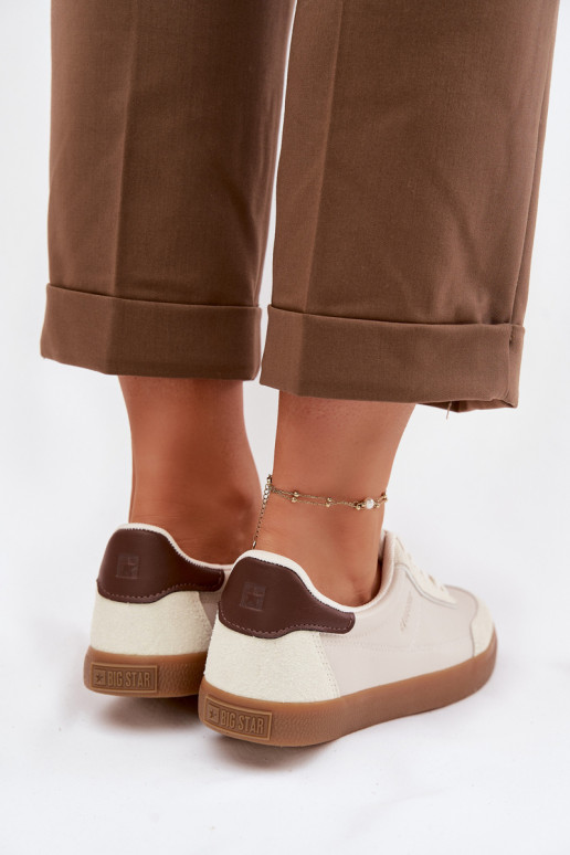 Sneakers modeļa apavi Sieviešu no eko ādas Big Star TT274311 Ziloņkaula krāsas