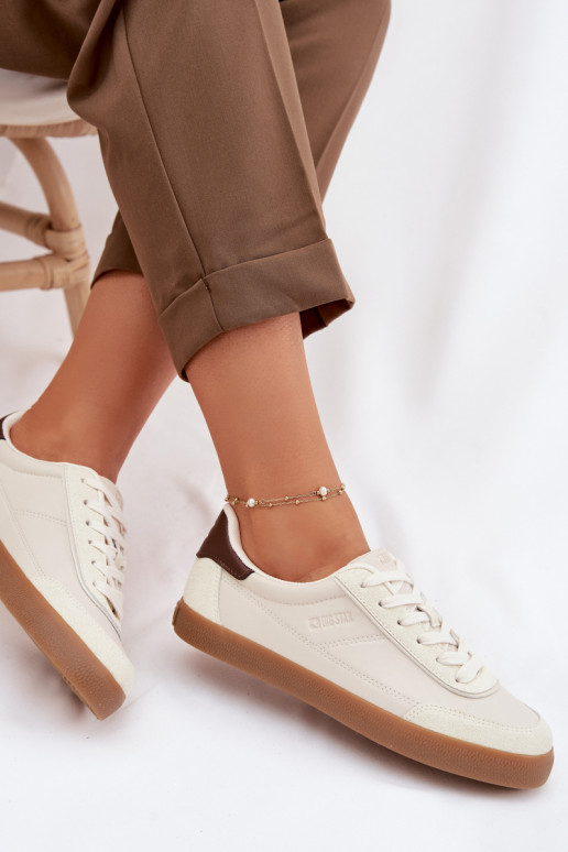 Sneakers modeļa apavi Sieviešu no eko ādas Big Star TT274311 Ziloņkaula krāsas